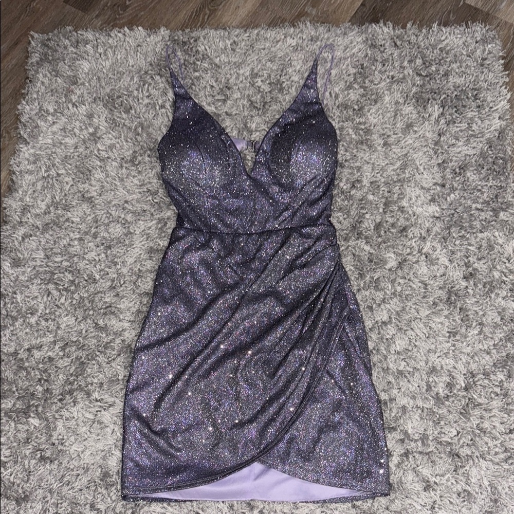 Sparkling Purple Mini Dress - Winsdor